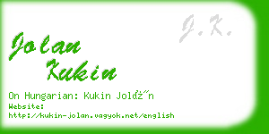 jolan kukin business card